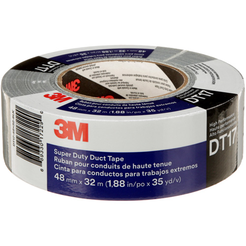 DT17 Super-Duty Duct Tape, 17 mils, Black, 48 mm (2") x 32 m (105') Planification Entrepots Molloy