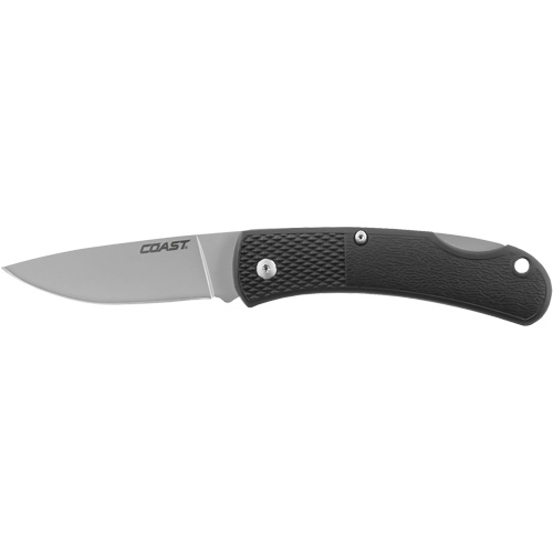 Folding Utility Knife, 2-1/2" Blade, Stainless Steel Blade, Cushion Handle Planification Entrepots Molloy