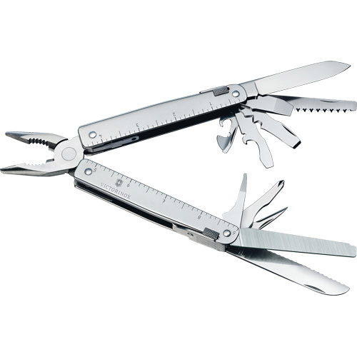 Outil multiple SwissTool avec lame verrouillable, M&eacute;tal, Poign&eacute;e en M&eacute;tal, 155 mm lo, 26 fonctions, 0,7 lb Planification Entrepots Molloy