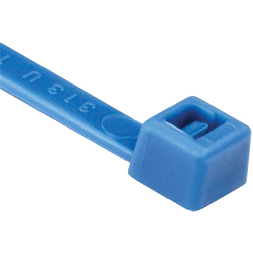 Attaches de c&acirc;bles s&eacute;rie T, Longueur 8", R&eacute;sistance &agrave; la traction 50 lb, Bleu Planification Entrepots Molloy