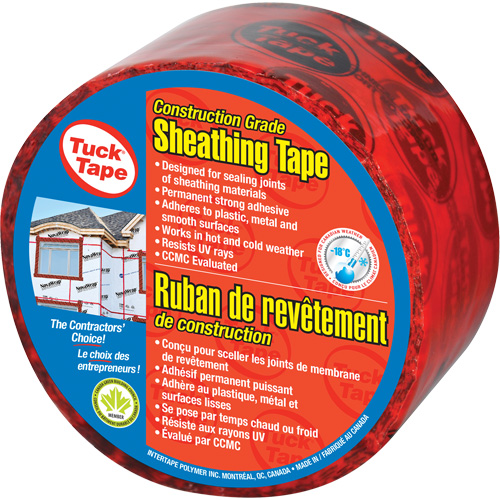Contractors Sheathing Tape, 60 mm (2-3/8") x 55 m (180.4'), Red Planification Entrepots Molloy