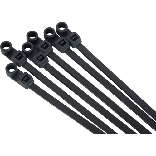 Attache-c&acirc;ble &agrave; visser, Longueur 8", R&eacute;sistance &agrave; la traction 50 lb, Noir Planification Entrepots Molloy