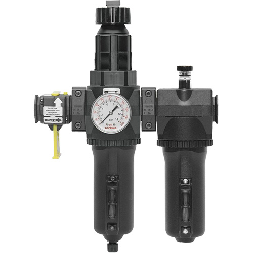 Filtre + r&eacute;gulateur + lubrificateur &agrave; drain manuel avec bol standard et manom&egrave;tre Modulair 400, 3/4" NPT Planification Entrepots Molloy