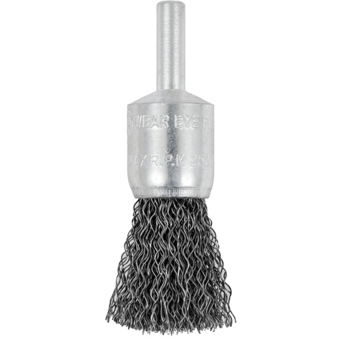 Brosse &agrave; fils cr&ecirc;p&eacute;s mont&eacute;e sur mandrin E050-12, 1/2", Fils 0,012", Tige 1/4" Planification Entrepots Molloy