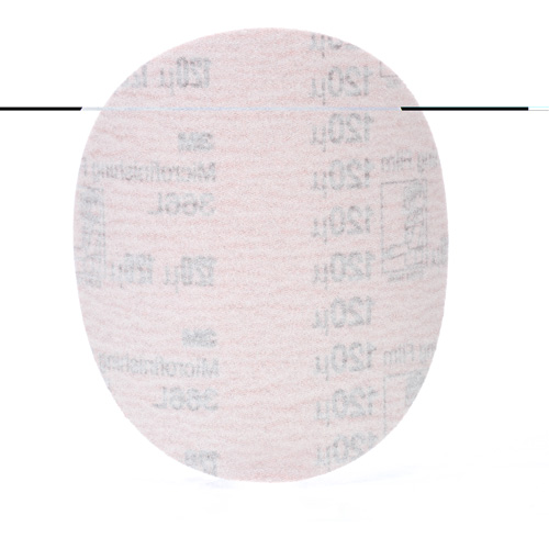 Hookit Microfinishing Film Disc 366L, 5" Dia., 120 Grit, Aluminum Oxide, 3 mils Planification Entrepots Molloy