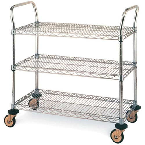 Chariots utilitaires standards, Acier inoxydable, 18" x 39" x 30", Capacit&eacute; 500 lb Planification Entrepots Molloy