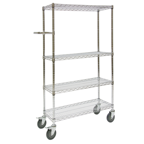 Push Cart, Chrome Plated, 30" x 60" x 14", 800 lbs. Capacity Planification Entrepots Molloy