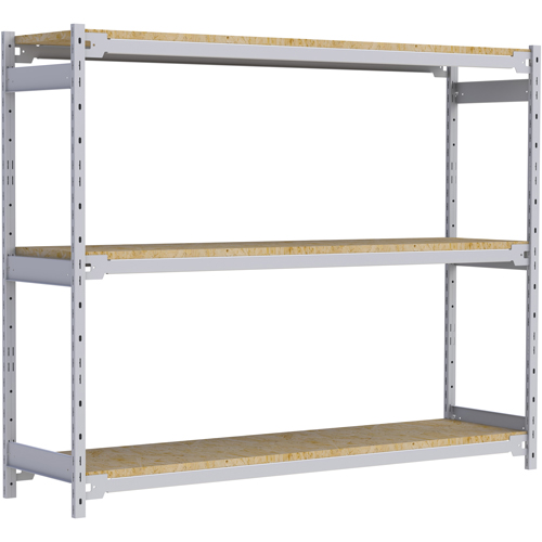 Wide Span Record Storage Shelving, Steel, 3 Shelves, 72" W x 18" D x 60" H Planification Entrepots Molloy