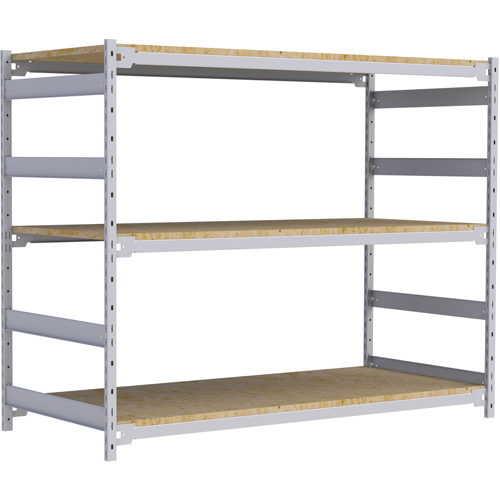 Wide Span Record Storage Shelving, Steel, 3 Shelves, 72" W x 32" D x 60" H Planification Entrepots Molloy