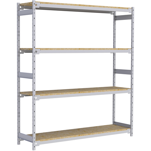 Wide Span Record Storage Shelving, Steel, 4 Shelves, 72" W x 18" D x 84" H Planification Entrepots Molloy