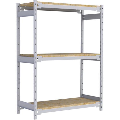 Wide Span Record Storage Shelving, Steel, 3 Shelves, 42" W x 18" D x 60" H Planification Entrepots Molloy