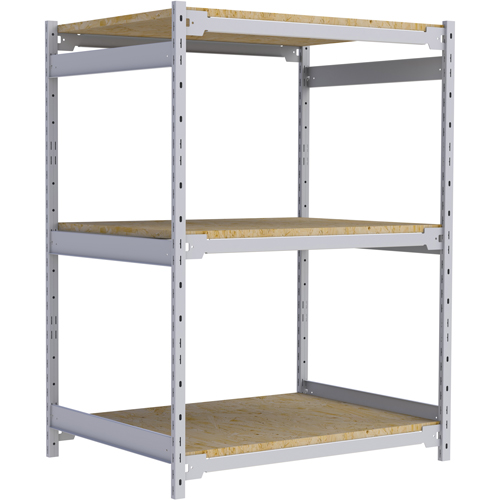 Wide Span Record Storage Shelving, Steel, 3 Shelves, 42" W x 32" D x 60" H Planification Entrepots Molloy