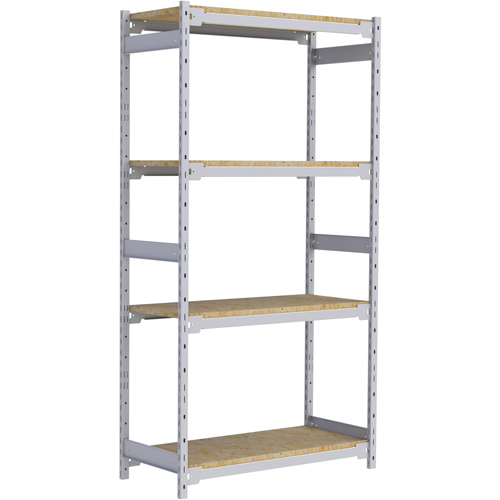 Wide Span Record Storage Shelving, Steel, 4 Shelves, 42" W x 18" D x 84" H Planification Entrepots Molloy