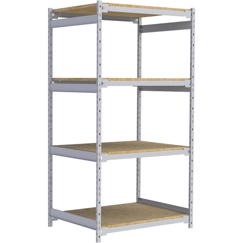 Wide Span Record Storage Shelving, Steel, 4 Shelves, 42" W x 32" D x 84" H Planification Entrepots Molloy