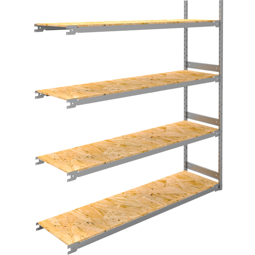 Wide Span Record Storage Shelving, Steel, 4 Shelves, 72" W x 18" D x 84" H, Add-On Kit Planification Entrepots Molloy
