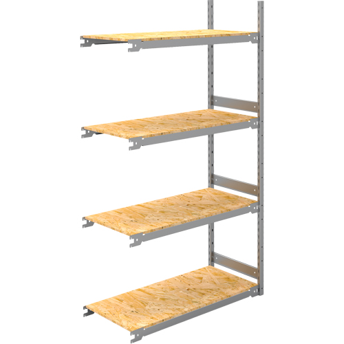 Wide Span Record Storage Shelving, Steel, 4 Shelves, 42" W x 18" D x 84" H, Add-On Kit Planification Entrepots Molloy