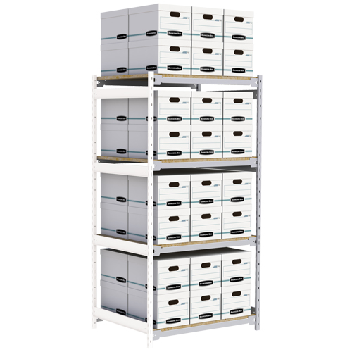 &eacute;tag&egrave;re-classeur de grande largeur, Acier, 4 Tablettes, 42" la x 32" p x 84" h, Ensemble Ajout Planification Entrepots Molloy