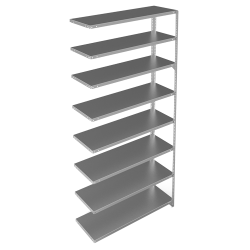 &eacute;l&eacute;ment de rayonnage, Acier galvanis&eacute;, Montant &agrave; fente, Capacit&eacute; 300 lb, 48" la x 96" h x 15" p Planification Entrepots Molloy