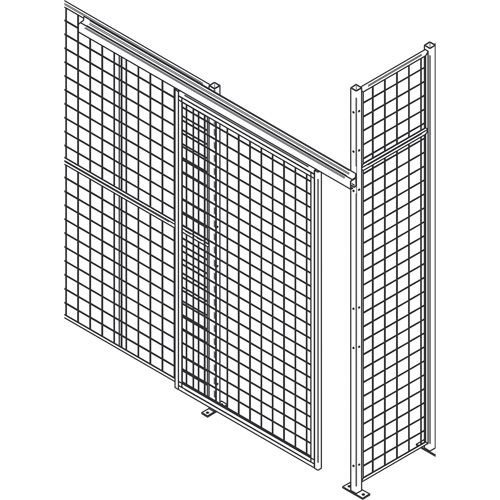 Porte &agrave; glissi&egrave;re standard pour cloison en treillis m&eacute;tallique, 4' la x 8' h Planification Entrepots Molloy