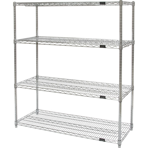 &eacute;tag&egrave;res robustes en treillis chromat&eacute;, Tiers 4, 30" la x 54" h x 18" p Planification Entrepots Molloy