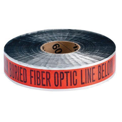 "Fiber Optic Line" Identoline&reg; Underground Warning Tape, 2" W x 1000' L, Black on Orange Planification Entrepots Molloy