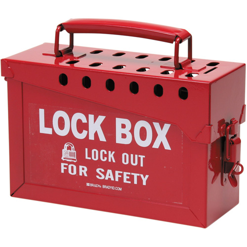 Portable Metal Lock Box, Red Planification Entrepots Molloy