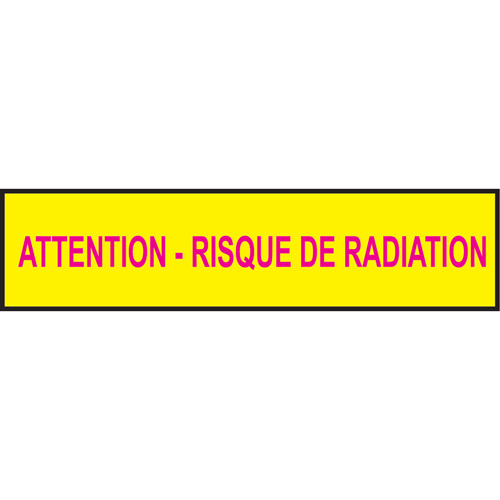 Barricade Tape, French, 3" W x 1000' L, 3.5 mils, Magenta on Yellow Planification Entrepots Molloy