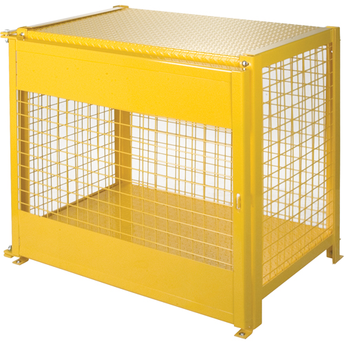 Gas Cylinder Cabinets, 6 Cylinder Capacity, 44" W x 30" D x 37" H, Yellow Planification Entrepots Molloy