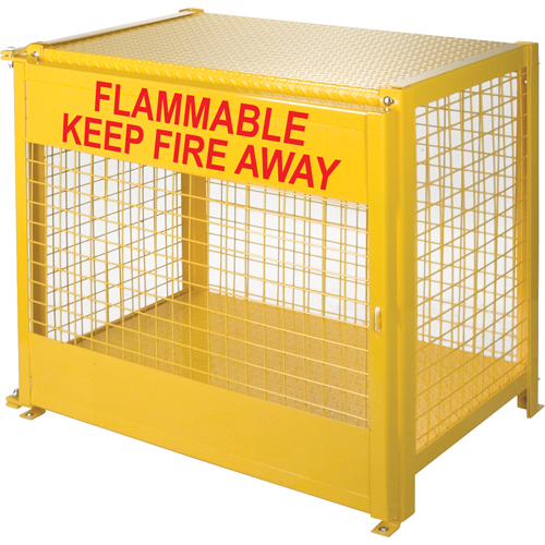 Gas Cylinder Cabinets, 6 Cylinder Capacity, 44" W x 30" D x 37" H, Yellow Planification Entrepots Molloy