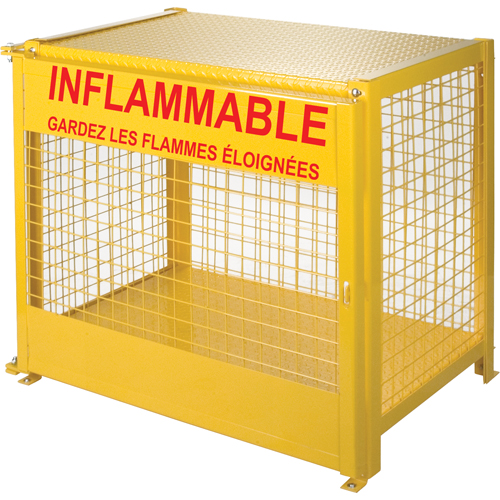 Gas Cylinder Cabinets, 6 Cylinder Capacity, 44" W x 30" D x 37" H, Yellow Planification Entrepots Molloy