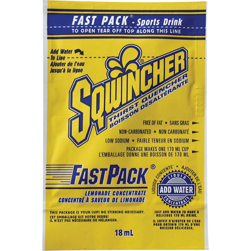 Sqwincher&reg; Boisson de r&eacute;hydratation Fast Pack, Emballage-portion, Limonade Planification Entrepots Molloy