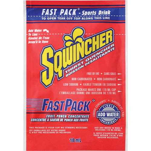Sqwincher&reg; Boisson de r&eacute;hydratation Fast Pack, Emballage-portion, Punch aux fruits Planification Entrepots Molloy
