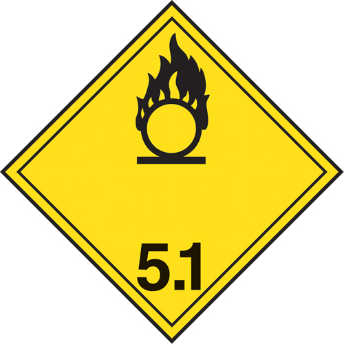 &eacute;tiquettes d'exp&eacute;dition TMD, Classe 5,1, Substances oxydantes, Vinyle Planification Entrepots Molloy