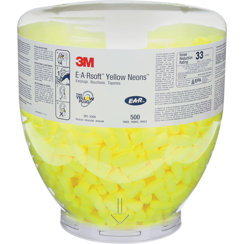 Bouchons d'oreilles E-A-RSoft Yellow Neon, Vrac - Contenant, Grand Planification Entrepots Molloy