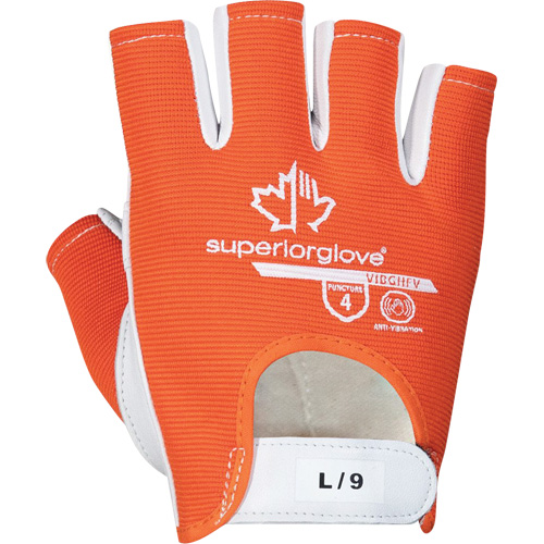 Gants Vibrastop demi-doigts antivibrations, Taille Grand, Paume Ch&egrave;vre Planification Entrepots Molloy