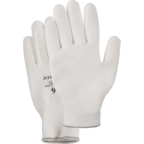 White Knit Palm Coated Gloves, Size Small/7, Polyurethane Coated, HPPE Shell, EN 388 Level 2 Planification Entrepots Molloy