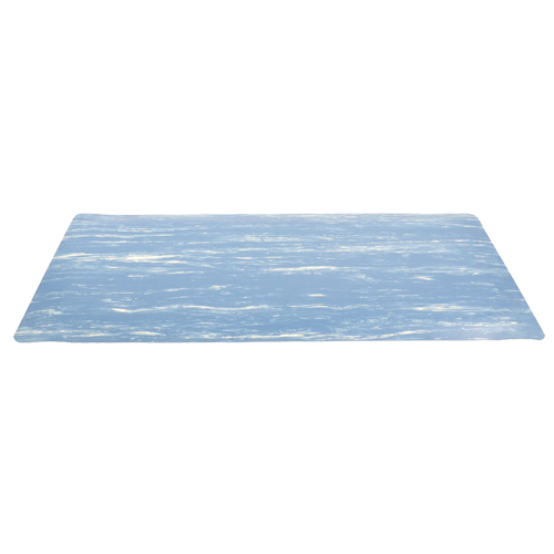 Tapis &agrave; surface marbr&eacute; Sof-Tyle Grande No 970, Lisse, 4' x 72' x 1", Bleu, Caoutchouc Planification Entrepots Molloy