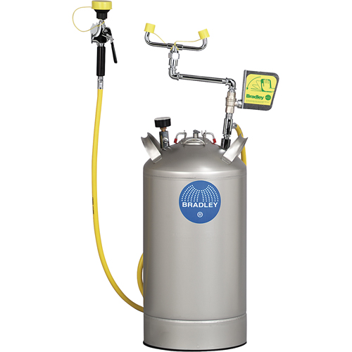 Douche oculaire portative, Pressuris&eacute;, Capacit&eacute; 15 gal., Conformit&eacute; ANSI Z358.1 Planification Entrepots Molloy