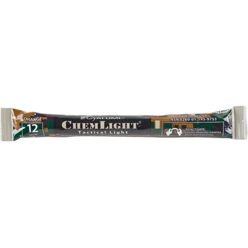 B&acirc;tons de s&eacute;curit&eacute; luminescents Cyalume 6", Orange, Dur&eacute;e 12 h Planification Entrepots Molloy