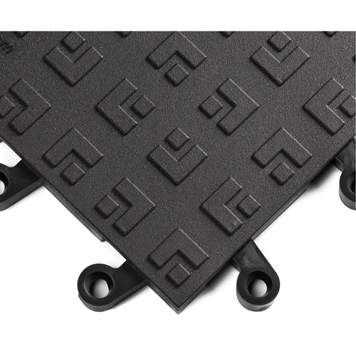 Syst&egrave;mes de carrelage ergonomiques ErgoDeck No 562, PVC, 1-1/2' la c, 1-1/2' lo, 7/8" &eacute;paisseur, Noir Planification Entrepots Molloy