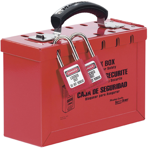 Latch Tight Portable Group Lock Box, Red Planification Entrepots Molloy