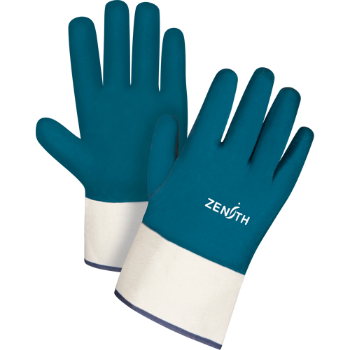 Gants &agrave; poignet de s&eacute;curit&eacute; de poids lourd, 11/2T-Grand, R&ecirc;vetement Nitrile, Enveloppe en Coton Planification Entrepots Molloy