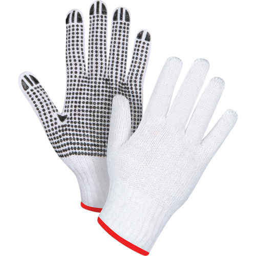 Gants tricot&eacute;s &agrave; pois, Poly/coton, Un c&ocirc;t&eacute;, Calibre 7, Petit Planification Entrepots Molloy