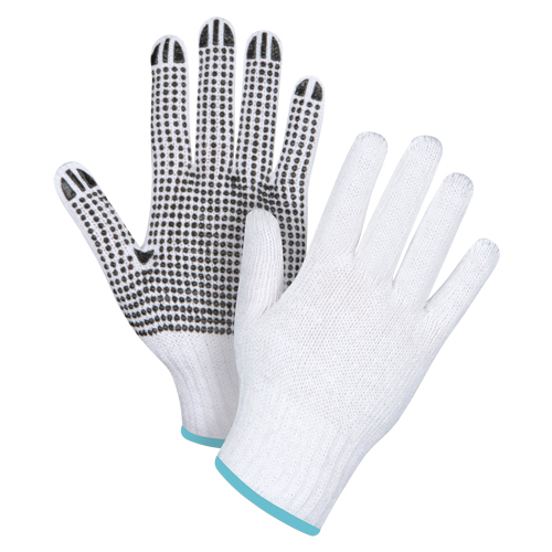 Gants tricot&eacute;s &agrave; pois, Poly/coton, Un c&ocirc;t&eacute;, Calibre 7, T-Grand Planification Entrepots Molloy