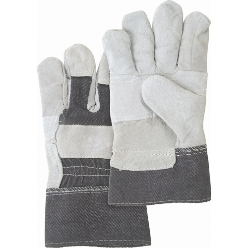 Gants d'ajusteur &agrave; paume renforc&eacute;e d'usage standard, Grand, Paume en Cuir de vache refendu, Doublure en Coton Planification Entrepots Molloy