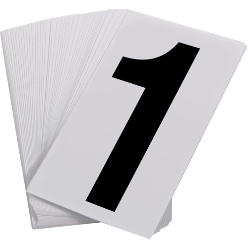 Pressure Sensitive Numbering, 1, 3-1/2" H, Black on White Planification Entrepots Molloy