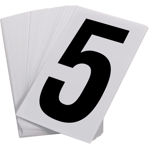 Num&eacute;ros autocollants, 5, 3-1/2" h, Noir sur blanc Planification Entrepots Molloy