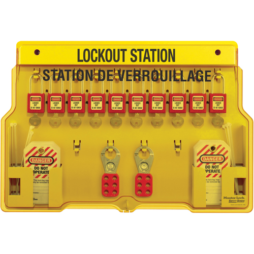 Stations de verrouillage, Cadenas Thermoplastique, Capacit&eacute; de 10, Cadenas Compris Planification Entrepots Molloy