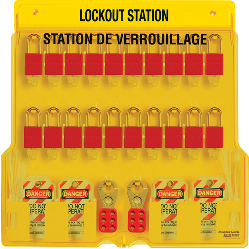 Station de verrouillage, Cadenas Thermoplastique, Capacit&eacute; de 20, Cadenas Compris Planification Entrepots Molloy