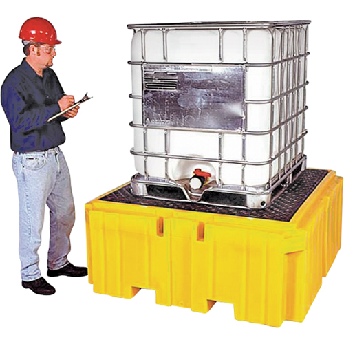 GRV Spill Pallet Plus sans drain, Capacit&eacute; de d&eacute;versement 365 gal. US, 62" x 62" x 28" Planification Entrepots Molloy